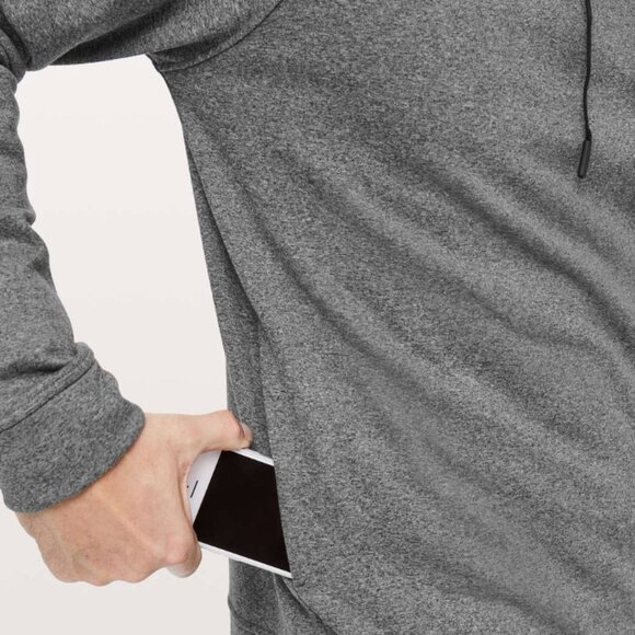 Lululemon Men's City Sweat Thermo Heathered Light Cast Gray Hoodie Shirt Large - Picture 10 of 11